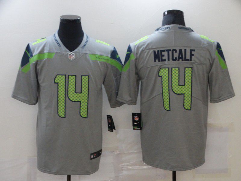 Men Seattle Seahawks #14 Metcalf Grey Nike Limited Vapor Untouchable NFL Jerseys->arizona cardinals->NFL Jersey